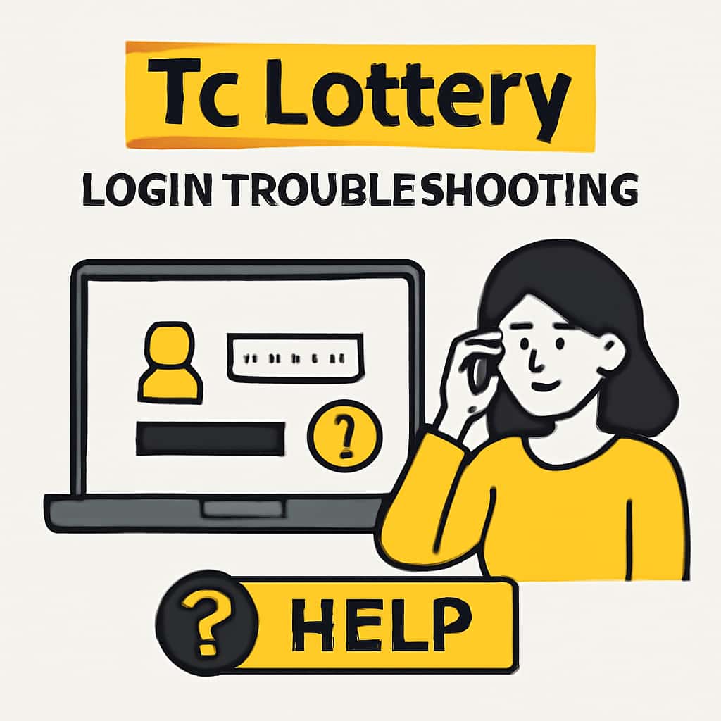 Illustration for Tc Lottery Help login troubleshooting.