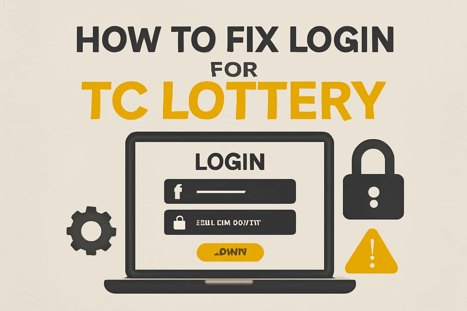 Informational scene on resolving Tc Lottery login issues.