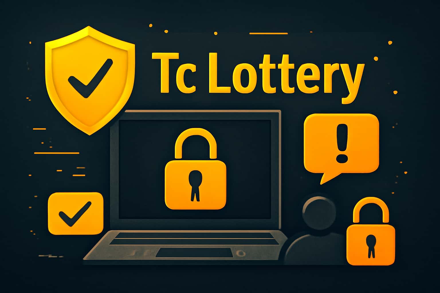 An informative scene illustrating online safety related to Tc Lottery.