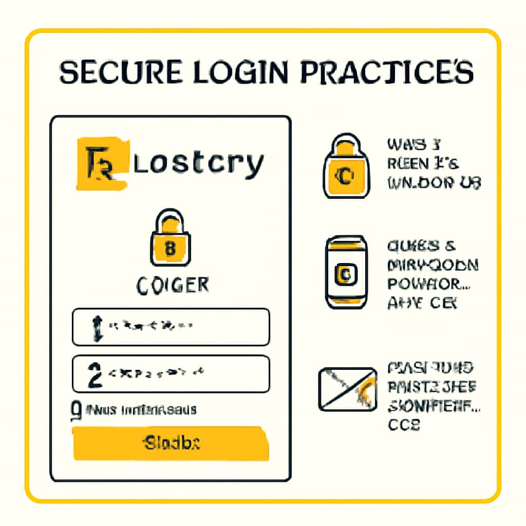 An educational diagram explaining secure login for Tc Lottery.