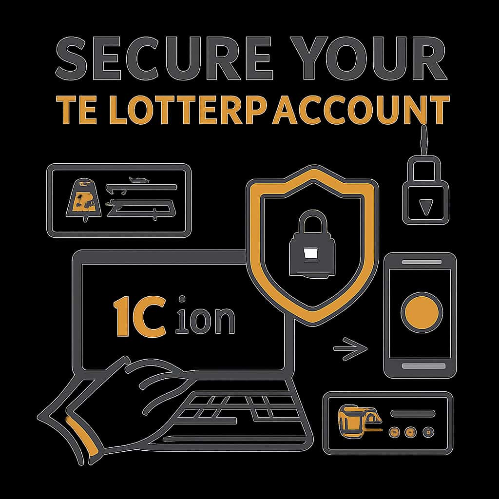 Illustration of steps to secure a Tc Lottery account.