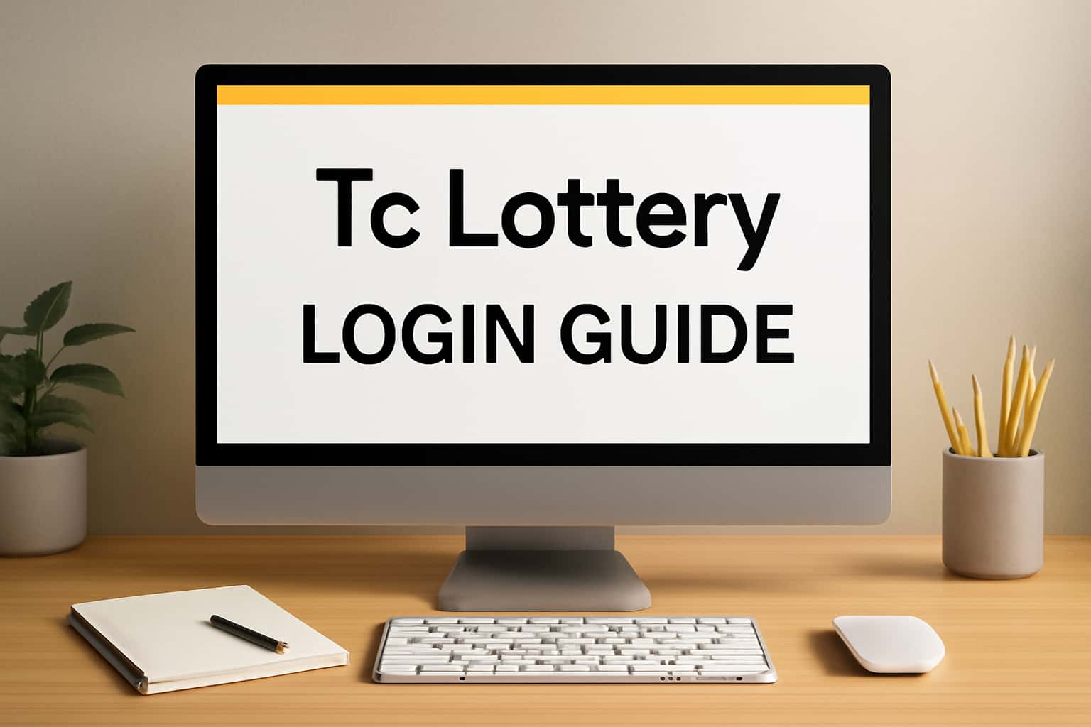An informative scene depicting the Tc Lottery Login process.