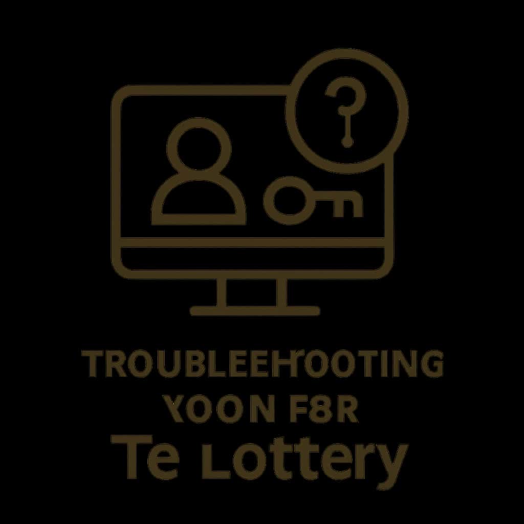 Icon representation of troubleshooting login for Tc Lottery.